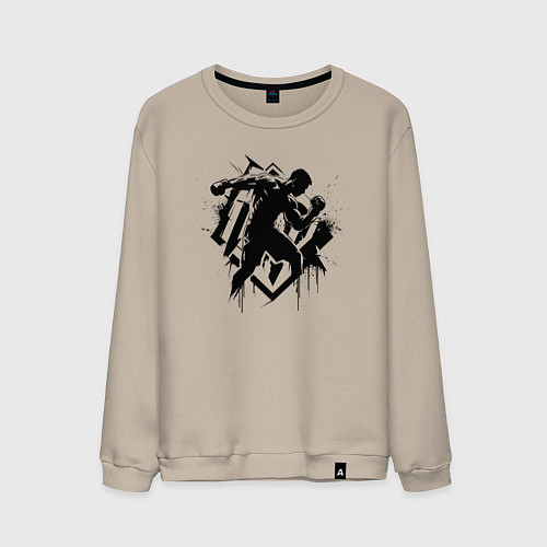 Мужской свитшот Миксфайт боец граффитт / Миндальный – фото 1