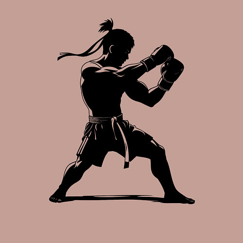 Мужской свитшот Тайский боксер / Пыльно-розовый – фото 3