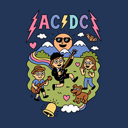 Свитшот хлопковый мужской ACDC мультяшный стиль, цвет: тёмно-синий — фото 2