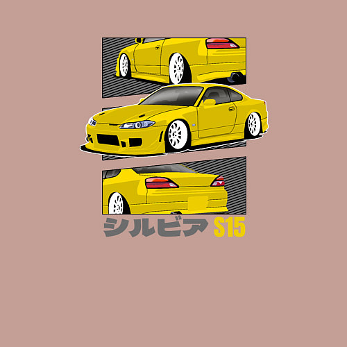 Мужской свитшот Nissan Silvia S15 дрифт икона / Пыльно-розовый – фото 3