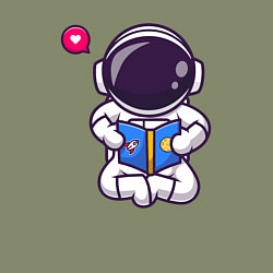 Свитшот хлопковый мужской Космический читатель, цвет: авокадо — фото 2