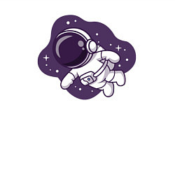 Свитшот хлопковый мужской Космонавт в звёздном небе, цвет: белый — фото 2