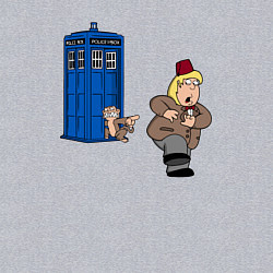 Свитшот хлопковый мужской Tardis monkey, цвет: меланж — фото 2