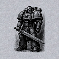 Свитшот хлопковый мужской Космический десантник с мечом, цвет: меланж — фото 2