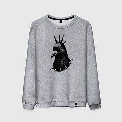 Свитшот хлопковый мужской Панк голубь, цвет: меланж