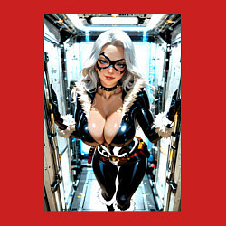 Свитшот хлопковый мужской Черная кошка в сейфе банка, цвет: красный — фото 2