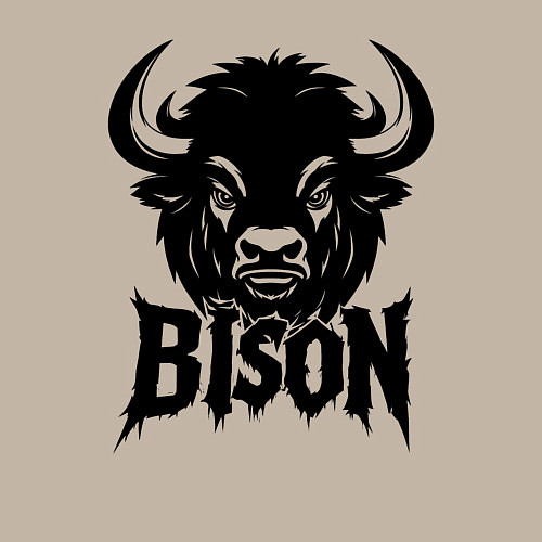 Мужской свитшот Мощное граффити бизон / Миндальный – фото 3