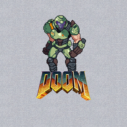 Мужской свитшот Doom солдат марса / Меланж – фото 3