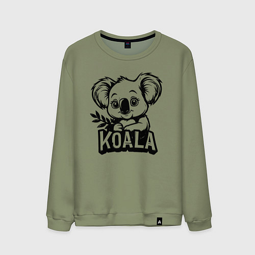 Мужской свитшот Коала с листьями / Авокадо – фото 1