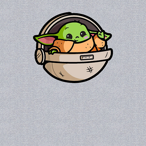 Мужской свитшот Yoda baby / Меланж – фото 3