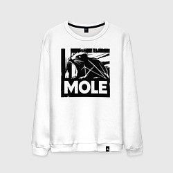 Свитшот хлопковый мужской Крот в стиле граффити, цвет: белый