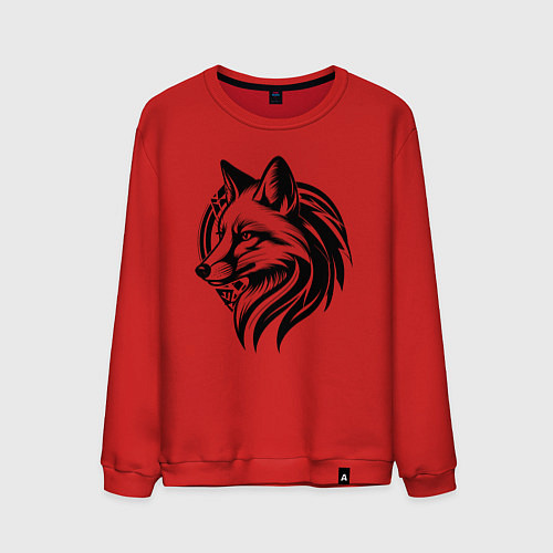 Мужской свитшот Лисий логотип / Красный – фото 1