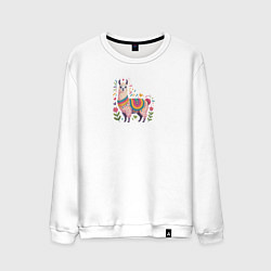 Мужской свитшот Альпака с сердечками и цветами