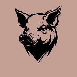 Свитшот хлопковый мужской Свиная голова, цвет: пыльно-розовый — фото 2