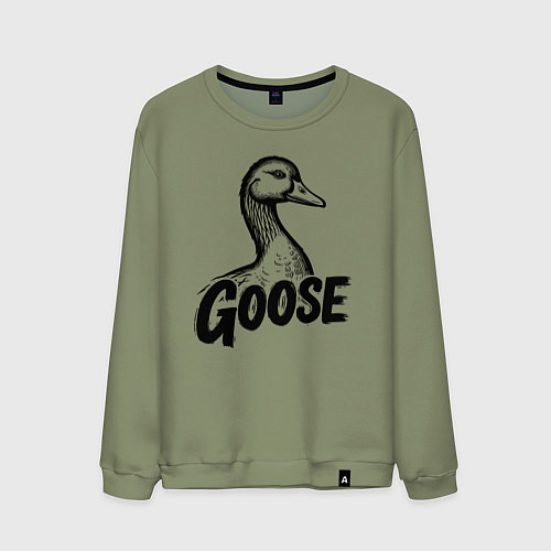Мужской свитшот Черный гусь / Авокадо – фото 1