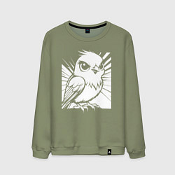 Свитшот хлопковый мужской Кукушка Аниме, цвет: авокадо