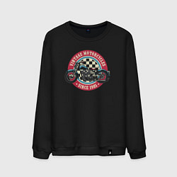 Свитшот хлопковый мужской Vintage motorcycles, цвет: черный