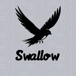 Свитшот хлопковый мужской Летящая ласточка, цвет: меланж — фото 2