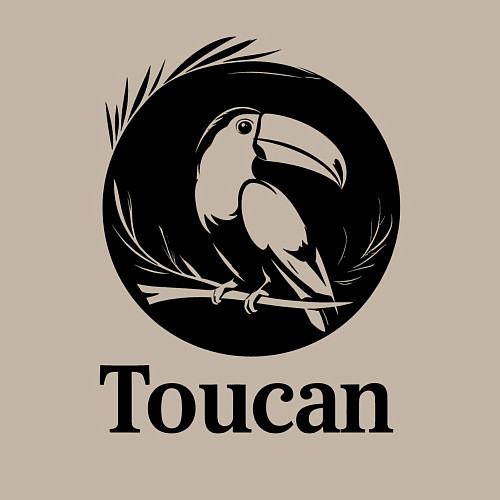 Мужской свитшот Тукан в круге / Миндальный – фото 3