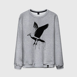 Свитшот хлопковый мужской Летящая Чайка, цвет: меланж