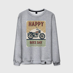 Свитшот хлопковый мужской День мотоцикла, цвет: меланж