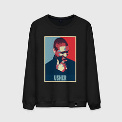 Свитшот хлопковый мужской Usher, цвет: черный