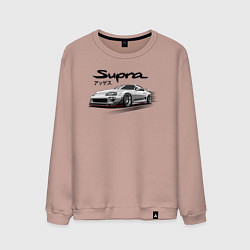 Свитшот хлопковый мужской Toyota Supra A80, цвет: пыльно-розовый