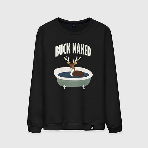 Мужской свитшот Голый олень / Черный – фото 1