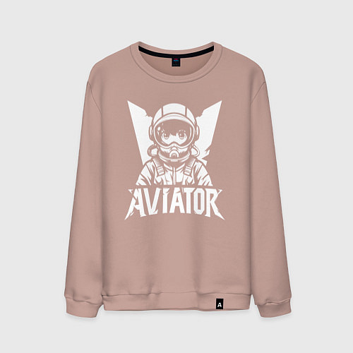 Мужской свитшот Авиатор аниме / Пыльно-розовый – фото 1