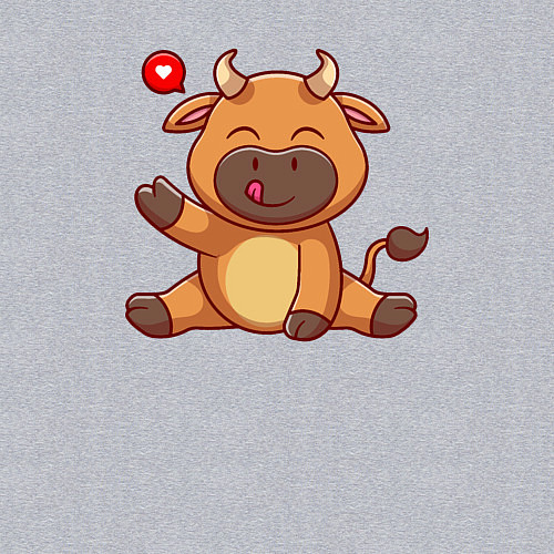 Мужской свитшот Корова милашка / Меланж – фото 3