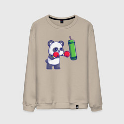 Свитшот хлопковый мужской Панда боксёр, цвет: миндальный