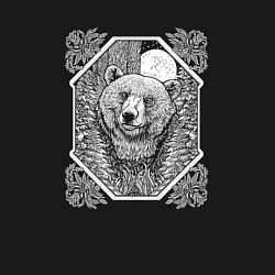 Свитшот хлопковый мужской Довольный мишка, цвет: черный — фото 2