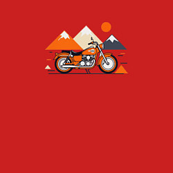 Свитшот хлопковый мужской Оранжевый мотоцикл на белом, цвет: красный — фото 2