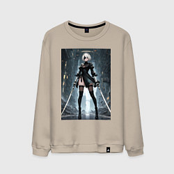 Мужской свитшот 2B исследует заброшенные улицы