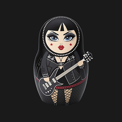 Мужской свитшот Матрешка Gothic / Черный – фото 3