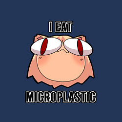 Свитшот хлопковый мужской Некоарк - Neco Arc - I eat microplastic - anime me, цвет: тёмно-синий — фото 2