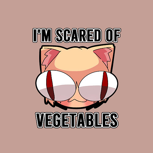 Мужской свитшот Некоарк - Neco Arc - I afraid of vegetables / Пыльно-розовый – фото 3