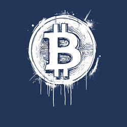 Свитшот хлопковый мужской Биткоин в стиле Бэнкси, цвет: тёмно-синий — фото 2