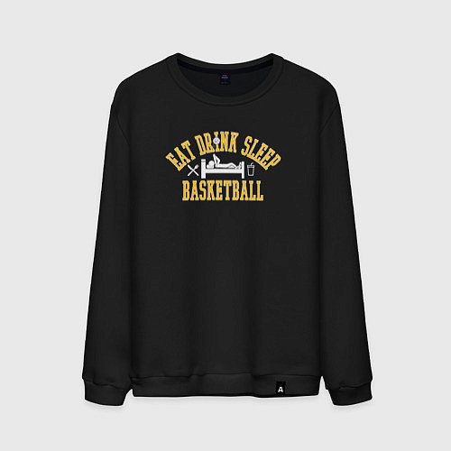 Мужской свитшот Eat sleep drink basketball / Черный – фото 1