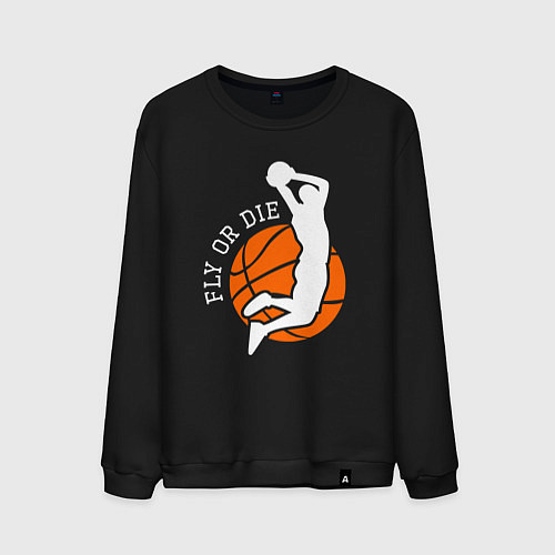 Мужской свитшот Лети или умри / Черный – фото 1