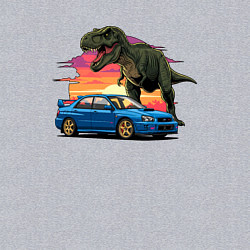 Свитшот хлопковый мужской Субару и динозавр, цвет: меланж — фото 2