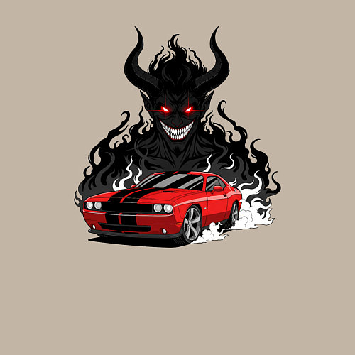 Мужской свитшот Dodge - Demon SRT / Миндальный – фото 3