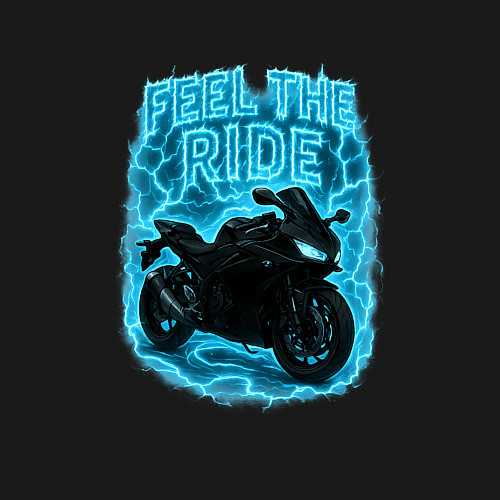 Мужской свитшот Feel the ride / Черный – фото 3