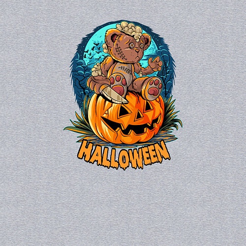 Мужской свитшот Мишка на тыкве / Меланж – фото 3
