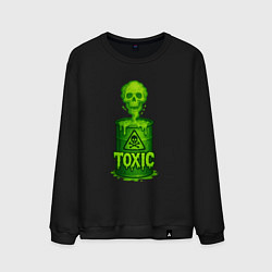 Свитшот хлопковый мужской Toxic зеленая кислота, цвет: черный