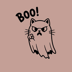 Свитшот хлопковый мужской Сердитый котик призрак, цвет: пыльно-розовый — фото 2