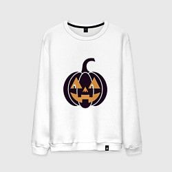 Свитшот хлопковый мужской Тыква Джек фонарь Хэллоуин, цвет: белый