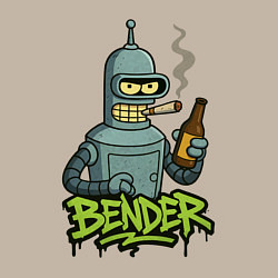 Свитшот хлопковый мужской Bender with beer, цвет: миндальный — фото 2