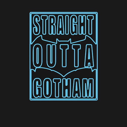 Мужской свитшот Straight outta Gotham / Черный – фото 3