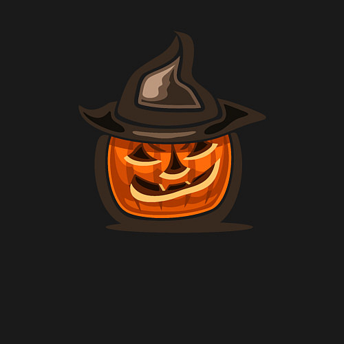 Мужской свитшот Тыква в шляпке / Черный – фото 3